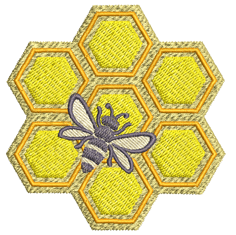 Biene  mit Waben 1
